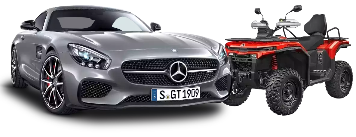 Showroom AeroCar Bacău — mașini second-hand și ATV-uri CFMOTO în stoc